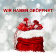 Es ist also ganz normal geöffnet, täglich von 9:00 – 18:15 Uhr Heilig Abend 9:00 – 13:00 Uhr Silvester 9:00 – 13:00 Uhr Samstag, 02.01.2021, 9:00 – 14:00 Uhr Eine schöne Weihnachtszeit!
