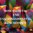 Wir machen eine kleine Faschingspause und haben am Rosenmontag und Faschingsdienstag geschlossen. Ab Aschermittwoch sind wir wieder für Euch da! Dein Pflüger Team