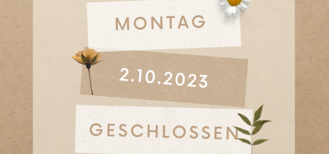 Liebe Kunden, am Montag, 2.10.2023 haben wir geschlossen. Ab dem 4.10.2023 sind wir wieder wie gewohnt für Sie da! Ihr Team vom Schreibwaren Mayer – Der Pflüger